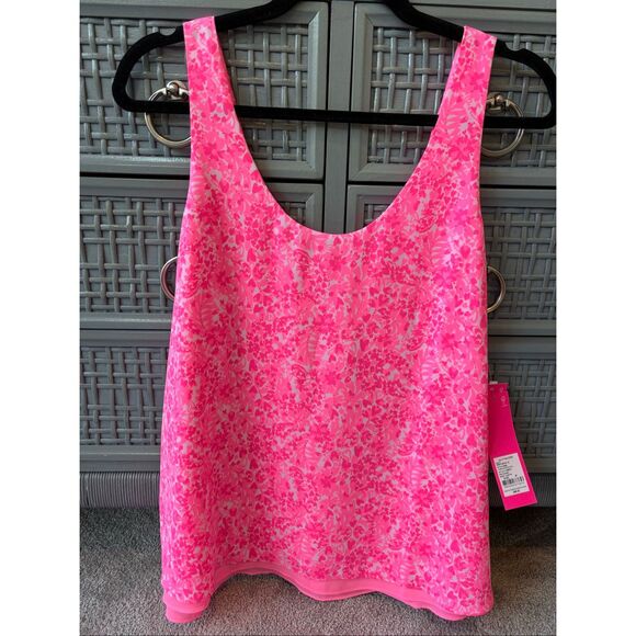 NWT Lilly Pulitzer reversible florin sleeveless top, Med $90 E36 - Picture 1 of 5